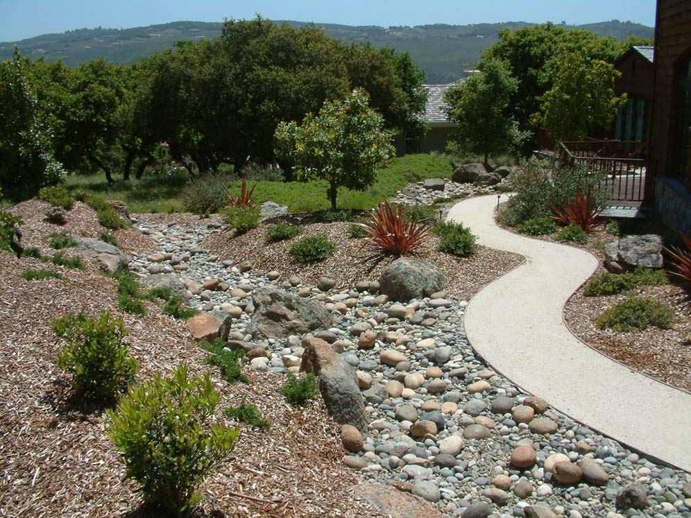 Rock and Mulch Hillside